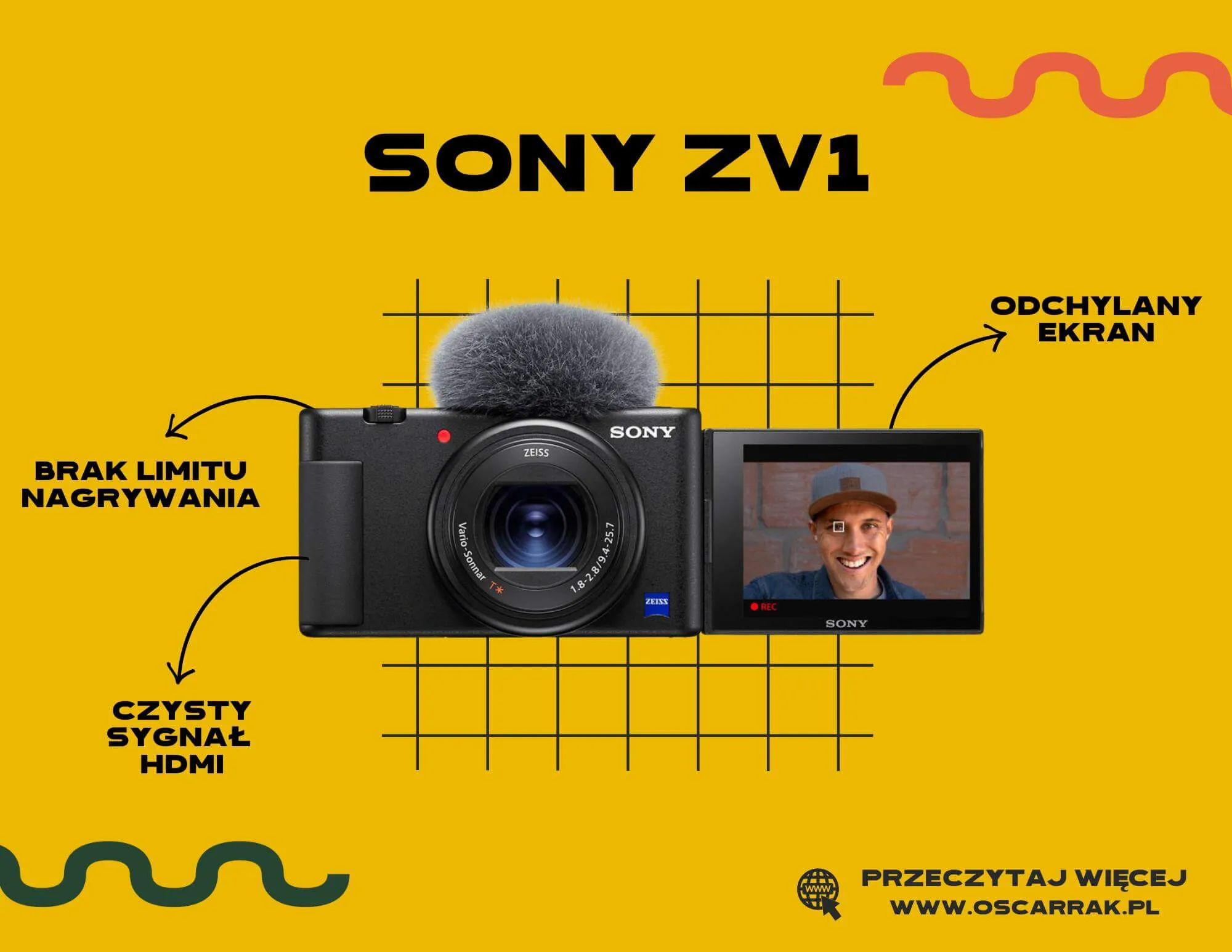 Sony ZV1 z odchylanym ekranem i osłoną mikrofonu; oferta na Ceneo