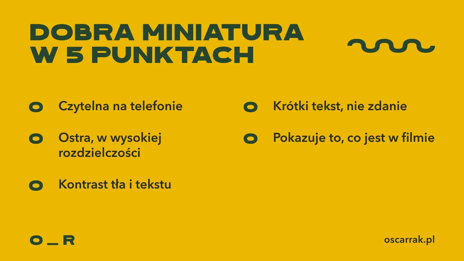 Checklista dobrej miniatury na YouTube: czytelna na telefonie, ostra, kontrastowa, z krótkim tekstem i zgodna z treścią filmu
