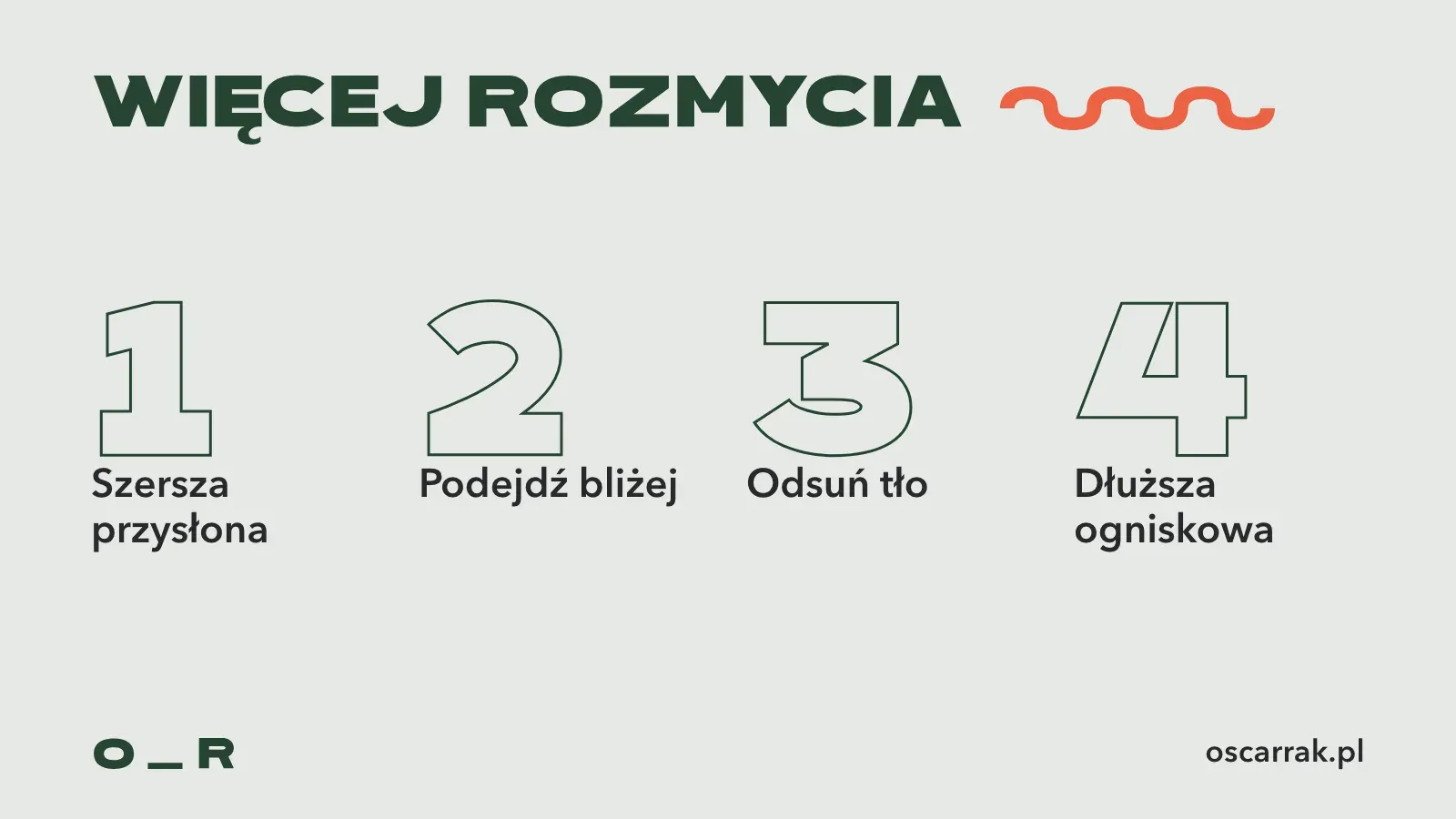 Cztery sposoby na bardziej rozmyte tło: szersza przysłona, podejście bliżej obiektu, odsunięcie tła, dłuższa ogniskowa