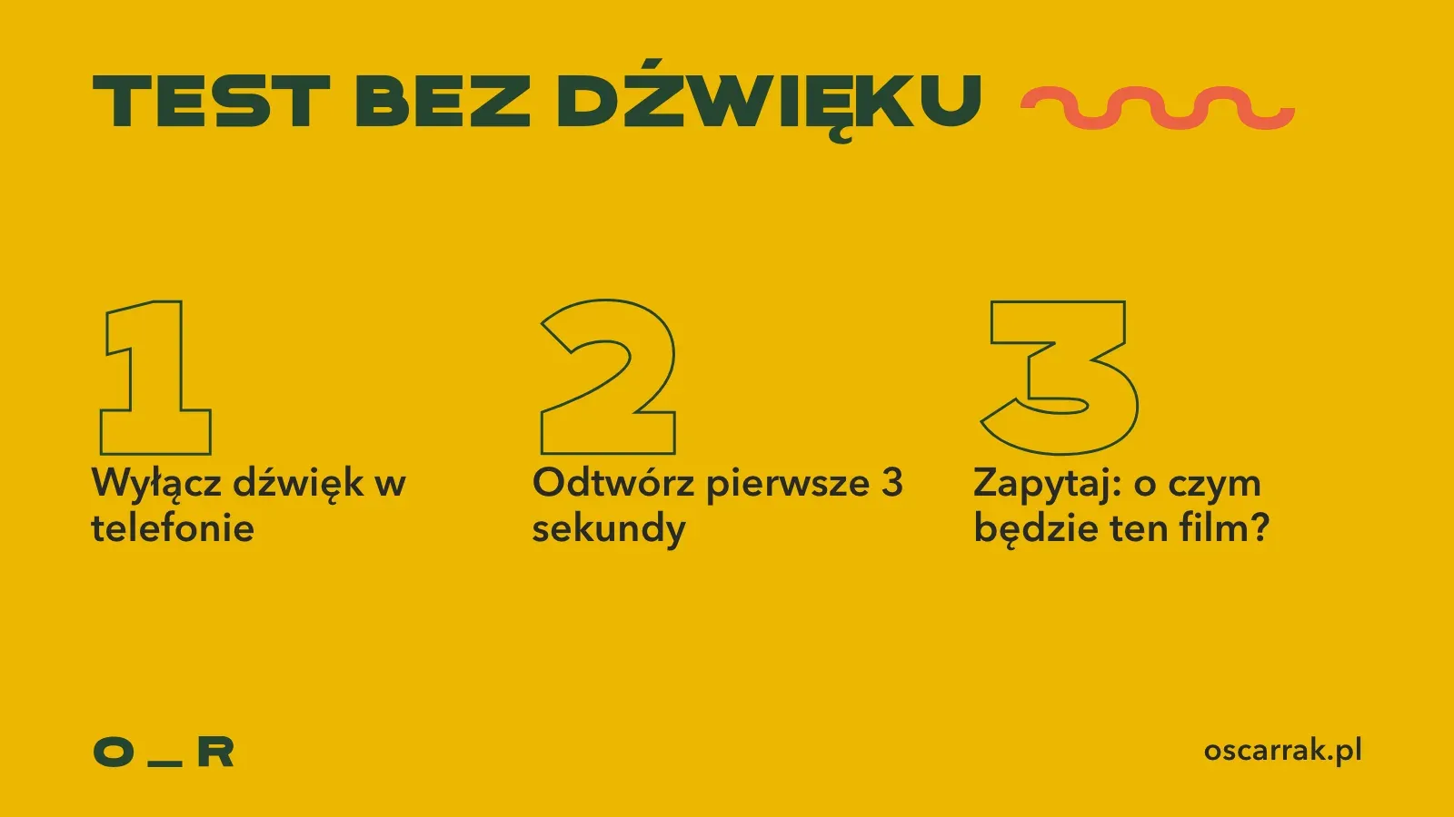 Trzy kroki testu hooka: wyłącz dźwięk w telefonie, odtwórz pierwsze 3 sekundy rolki, zapytaj, o czym będzie ten film