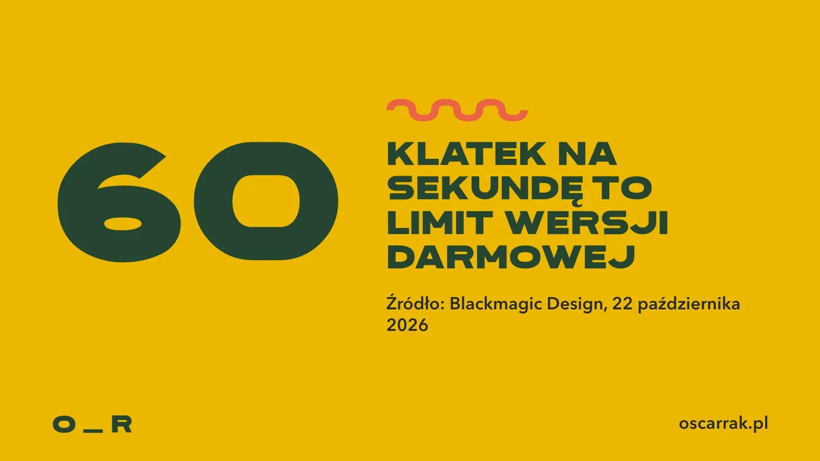 Liczba 60 klatek na sekundę: tyle według Blackmagic Design obsługuje wersja darmowa DaVinci Resolve, w rozdzielczości do UHD
