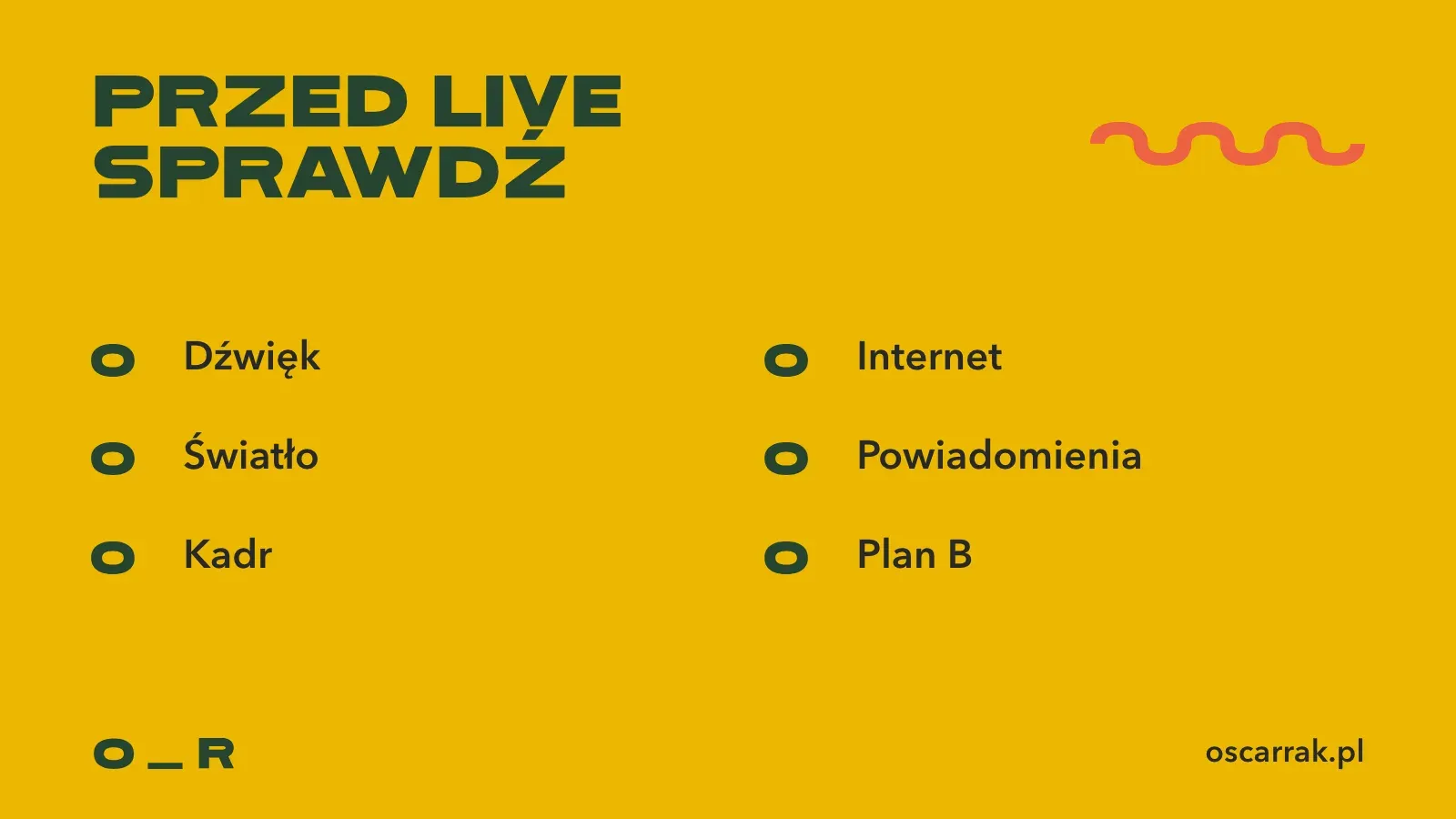 Lista kontrolna przed live na YouTube: dźwięk, światło, kadr, internet, powiadomienia i plan B