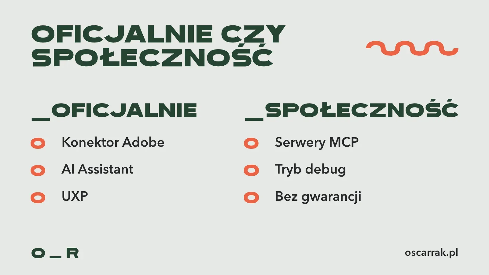 Oficjalnie i społeczność: konektor Adobe, AI Assistant i UXP po jednej stronie, serwery MCP, tryb debug i brak gwarancji po drugiej