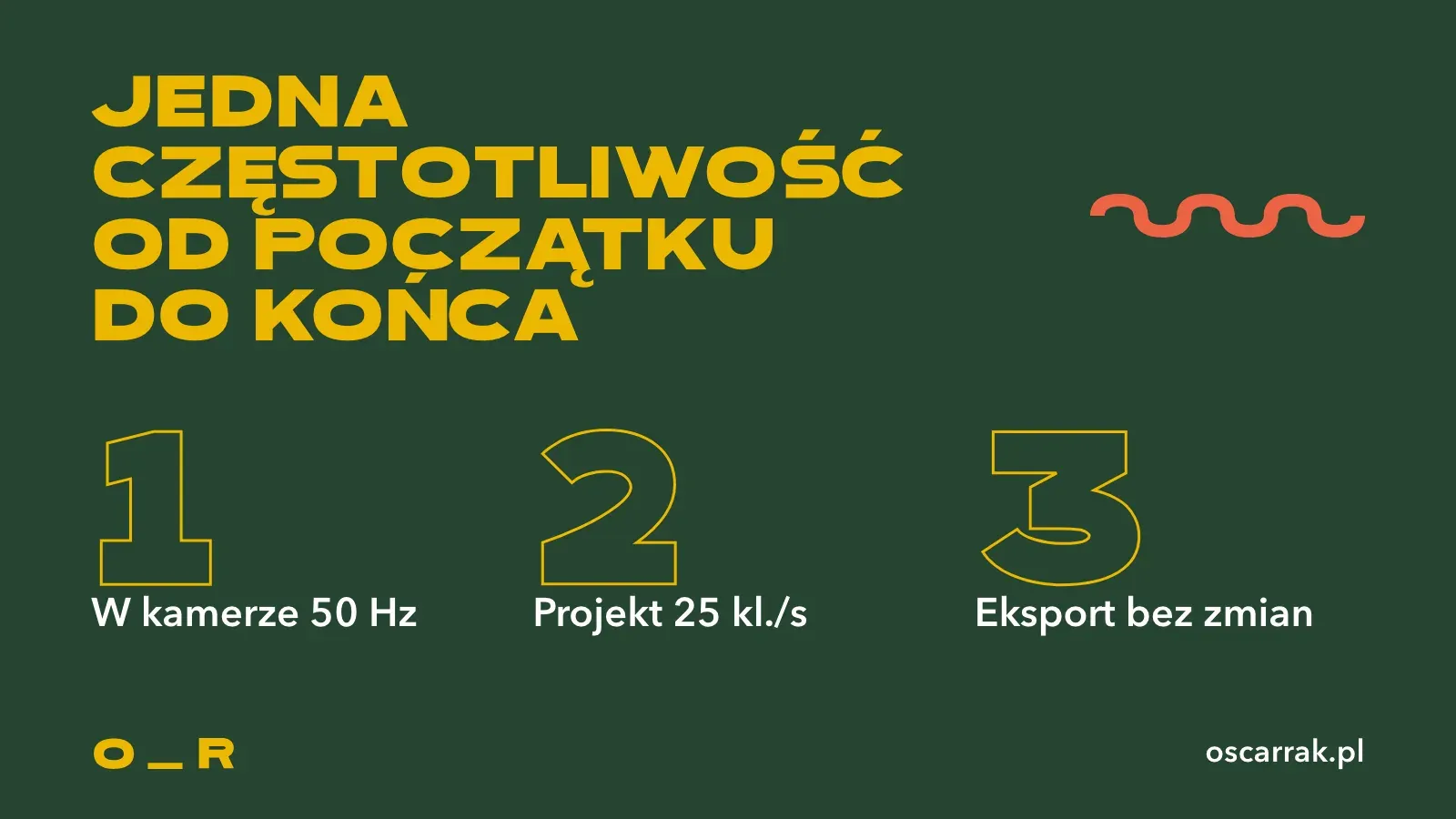 Trzy kroki: w kamerze 50 Hz, projekt 25 kl./s, eksport bez zmian