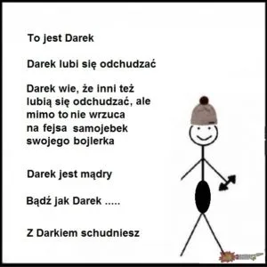 Mem Bądź jak Darek: ludzik w czapce odchudza się i nie chwali w sieci