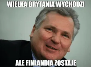 Mem z siwym politykiem: Wielka Brytania wychodzi, ale Finlandia zostaje