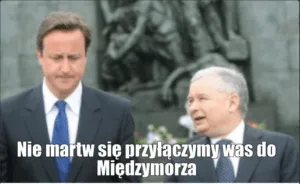 Mem z dwoma politykami w garniturach: Nie martw się, przyłączymy was do Międzymorza