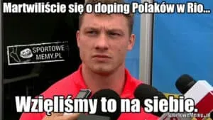 Mem ze sportowcem przed mikrofonami, podpis o dopingu Polaków w Rio