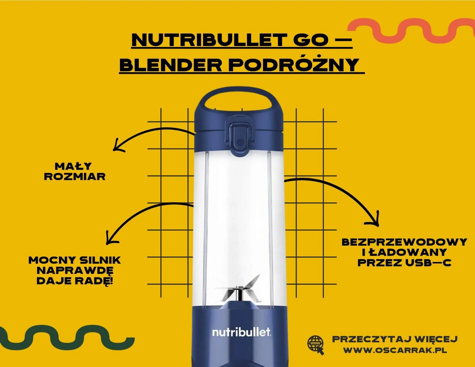Bezprzewodowy blender podróżny Nutribullet Go ładowany przez USB-C, opis zalet